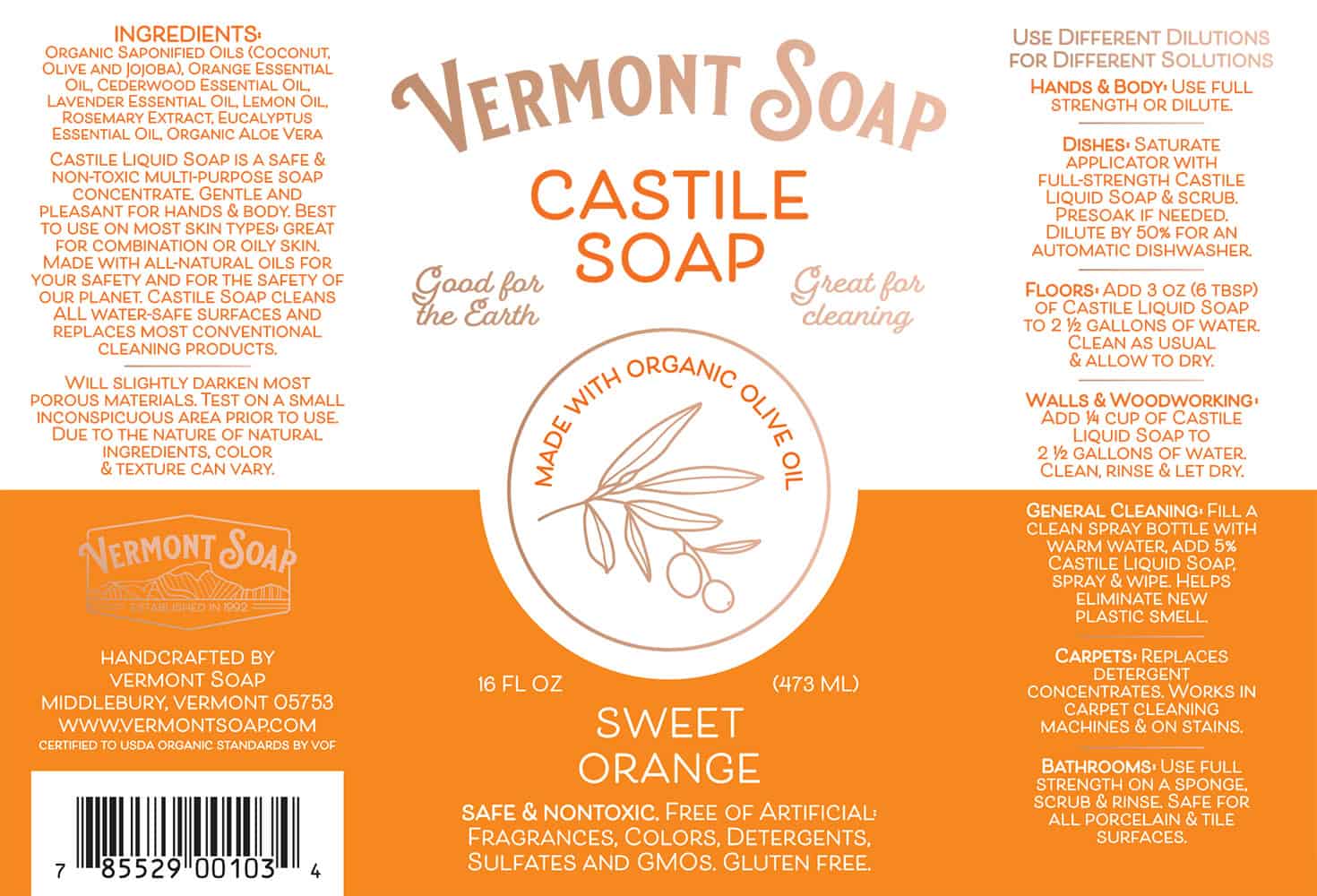 リキッドソープ スイートオレンジ Liquid Soap Sweet Orange - 画像 (2)