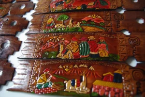 南米ペルーから　皮革職人手作りブックマーク　  Leather craftsman's handmade bookmark - 画像 (3)