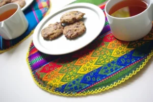 南米ペルーから　伝統柄の鍋敷き　Pot mat with traditional Andean patterns - 画像 (10)